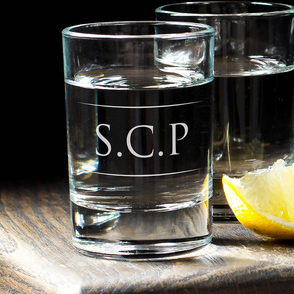 Classic Initials Engraved 65ml Shot Glass By Love Lumi Ltd 8894