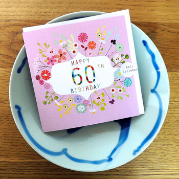 Floral 60th Birthday Card, 4 of 5