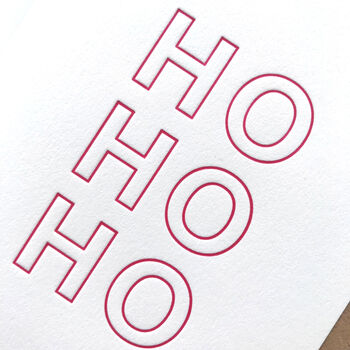'Ho Ho Ho' Letterpress Christmas Card, 2 of 4