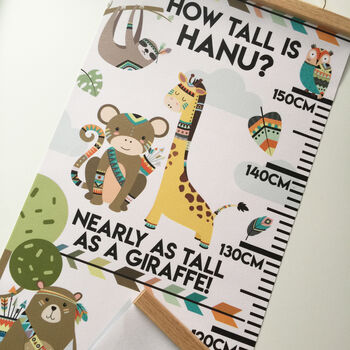 Personalised Tribal Animals Height Chart, 2 of 5
