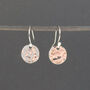 Sterling Silver Hammered Disc Drop Earrings, thumbnail 1 of 3