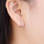 Silver Chain Hoops, Chain Style Huggie Hoop Earrings, Minimalistic Hoops, thumbnail 2 of 7