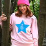 Christmas Tree Neon Star Christmas Jumper Sweatshirt, thumbnail 1 of 6