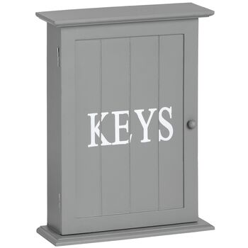 Grey Wooden Key Box Cabinet Wall Mounted Freestanding, 2 of 11