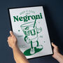 Retro Negroni Cocktail Art Print, thumbnail 3 of 5