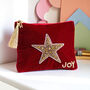 Personalised Velvet Beaded Star Pouch With Initial Charm, thumbnail 1 of 3