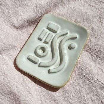 Geometric White Ceramic Soap Dish, 2 of 3