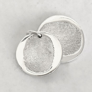 Double Descending Fingerprint Recycled Silver Necklace, 5 of 8