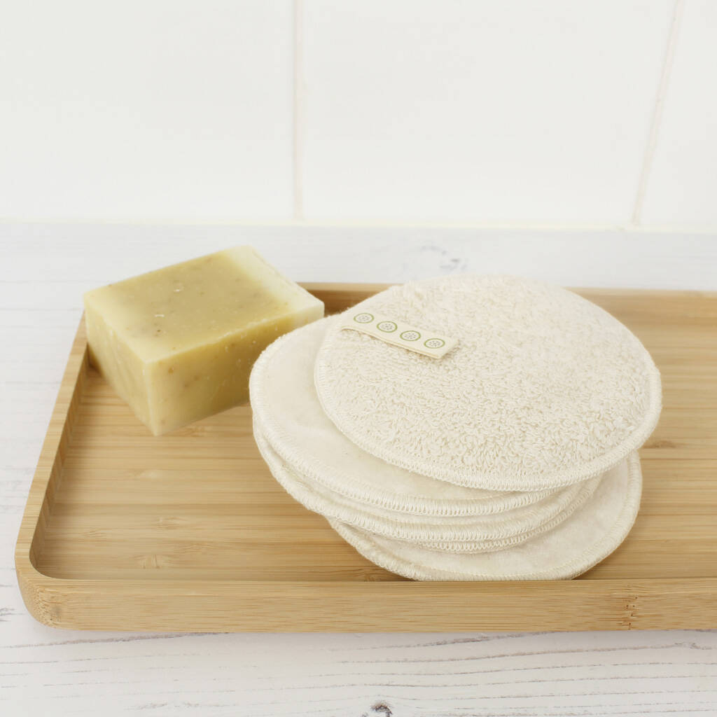 large organic cotton facial pads pack of five by green tulip