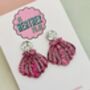Statement Shell Glitter Resin Earrings / Mermaidcore Jewellery / Beach Holiday Statement / Summer Vacation Jewellery, thumbnail 8 of 12