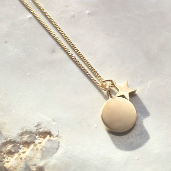 Delicate Solid Gold Disc Necklace, 5 of 10