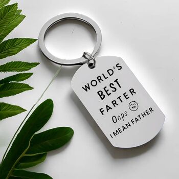 Best Farter Funny Fathers Day Keyring Gift, 4 of 5