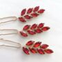 Vibrant Red Crystal Hair Pins, thumbnail 4 of 7