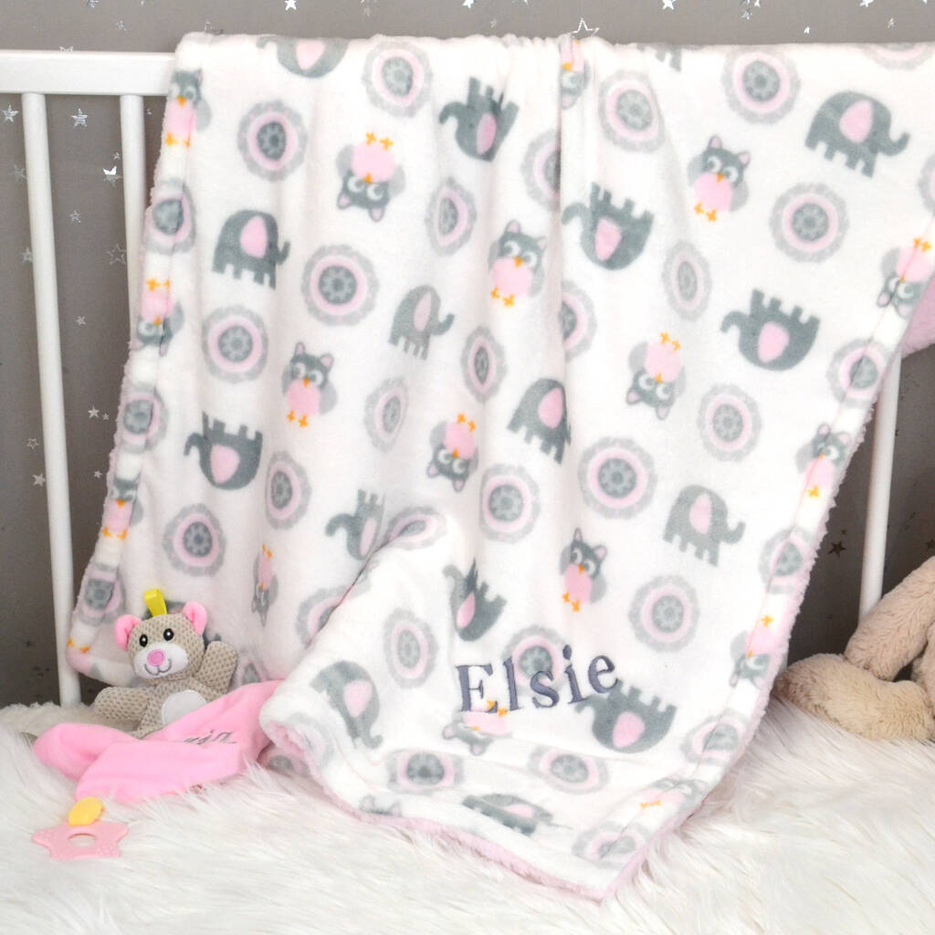 personalised thick baby girl blanket by dcaro