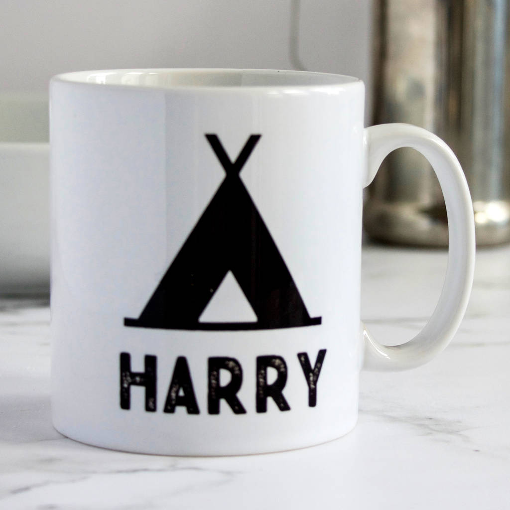 personalised mug for camping lover by snapdragon