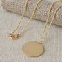 Hand Beaten Gold Pendant Disc Necklace, thumbnail 1 of 3