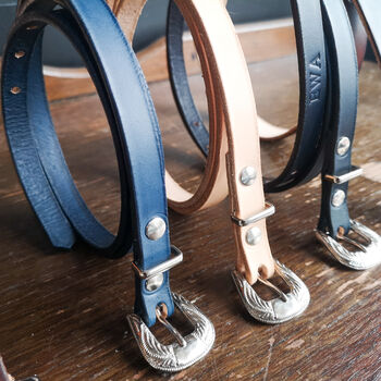 Personalised Western Style Leather Belt, 10 of 11