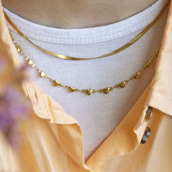 Gold Plated Base Layering Flat Snake Chain, 6 of 9