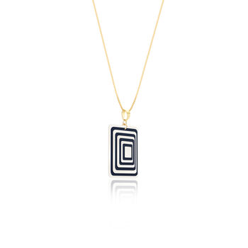 Matching Earrings And Necklace Set | White And Navy, 8 of 10