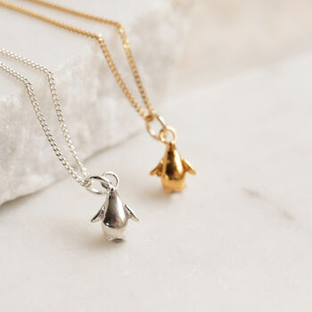 Tiny Penguin Charm Necklace Sterling Silver, 2 of 8