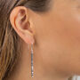 Hammered Silver Square Bar Drop Earrings, thumbnail 3 of 6