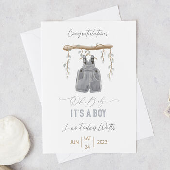 New Baby Boy Personalised Card, 4 of 7