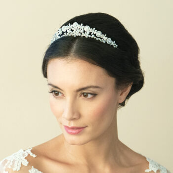Silver Plated Crystal And Pearl Retro Inspired Tiara, 5 of 6