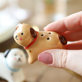Ceramic Dog Shaped Salt And Pepper Shakers, 3 of 4