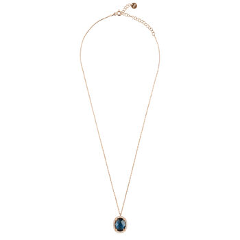 Beatrice Oval Gemstone Necklace Rose Gold Plated Silver, 6 of 12