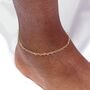 9ct Yellow Gold Open Hearts Anklet, thumbnail 1 of 3