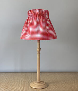 Dolly Red Gingham Gathered Scrunchie Lampshade, 3 of 4