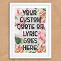 Personalised Quote Vintage Style Floral Print, thumbnail 4 of 5