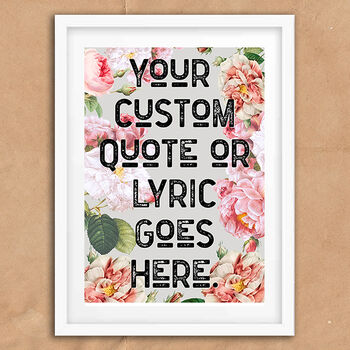 Personalised Quote Vintage Style Floral Print, 4 of 5