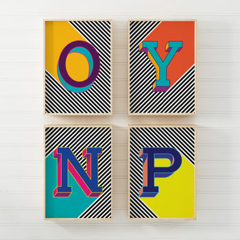 Colourful Bold Alphabet Letters Art Print Gallery Wall, 10 of 12