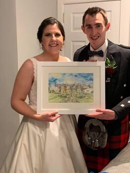 Personalised Wedding Venue Watercolour Painting. Original Wedding Portrait. Wedding Illustration Sketch. Not A Print, 12 of 12