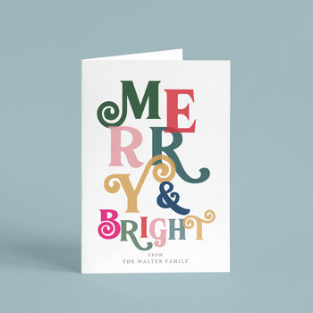 Personalised 'Merry And Bright' Christmas Card Pack, 2 of 4
