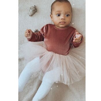 A Handmade Baby Girl Velvet Tutu Leotard Dress, 4 of 7