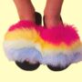 Rainbow Joy Fluffy Slippers, thumbnail 1 of 6