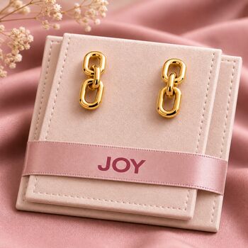 Gold Plated Chunky Chain Drop Earrings, 5 of 5