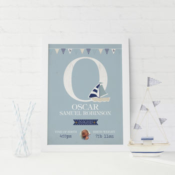 Personalised New Baby Boy Prints, 2 of 7