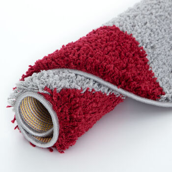 The Rugs Geometric Shaggy Rug Red Checkered Rug, 10 of 12