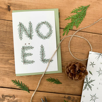 Botanical Christmas Card 'Noel' Festive Foliage, 2 of 2