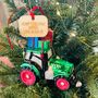 Personalised Tractor With Presents Christmas Bauble, thumbnail 1 of 3