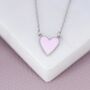 Pink Heart Pendant Necklace In Sterling Silver, thumbnail 2 of 11