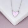 Pink Heart Pendant Necklace In Sterling Silver, thumbnail 2 of 12