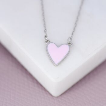 Pink Heart Pendant Necklace In Sterling Silver, 2 of 11