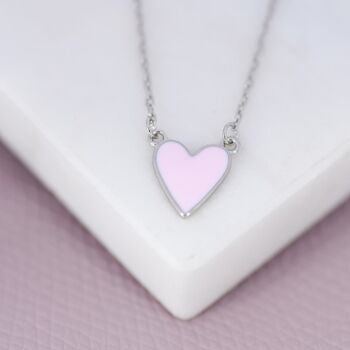 Pink Heart Pendant Necklace In Sterling Silver, 2 of 12