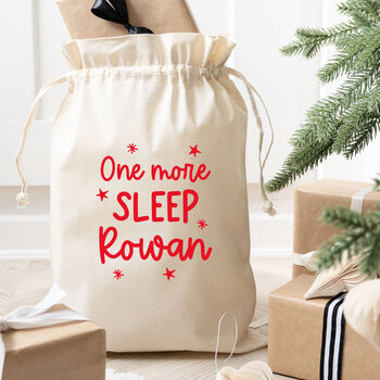 Personalised Christmas Eve Bag One More Sleep, 2 of 6