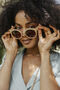 Cream Gold Rim Cat Eye Sunglasses, thumbnail 1 of 3
