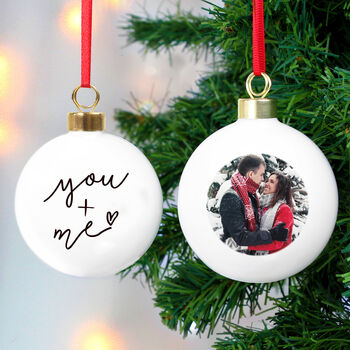 Personalised Me And You Photo Upload Bauble, 3 of 3